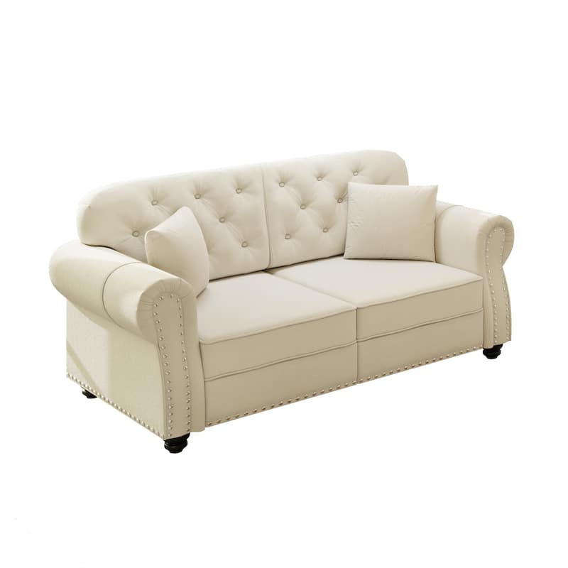 Mid-Century Modern Chesterfield Sofa with Button Tufted