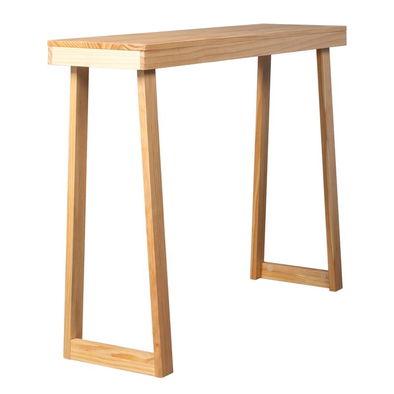 Narrow Solid Pine Wood Entryway Console Table for Small Space Living Room Furniture Decor