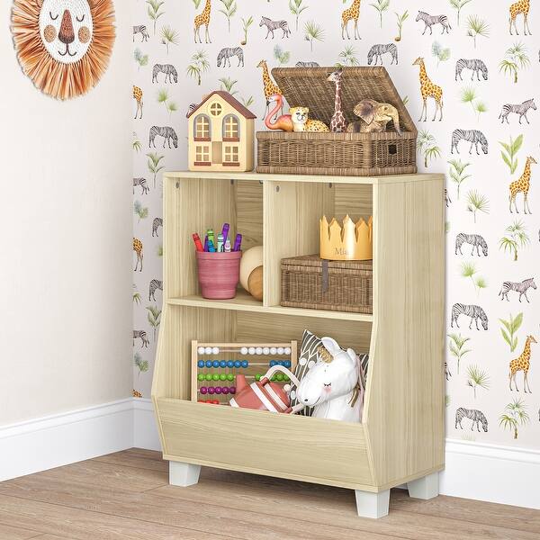 slide 2 of 10, RiverRidge Home Kids Catch All Multi-Cubby 24in Toy Organizer Light Woodgrain