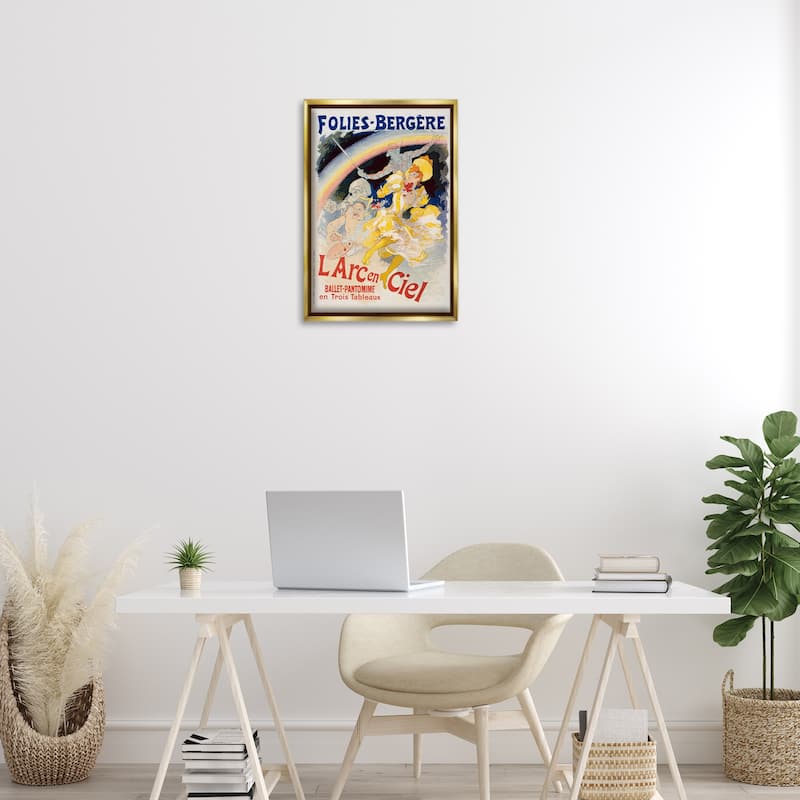 Stupell Vintage Ballet Entertainment Ad Framed Floater Canvas Wall Art Design By Marcus Jules