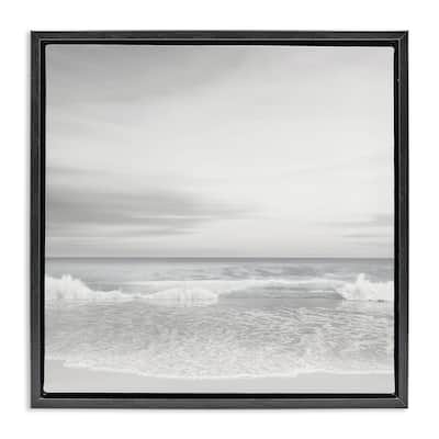 Stupell Soft Peaceful Beach Waves Framed Floater Canvas Wall Art Design By Maggie Olsen