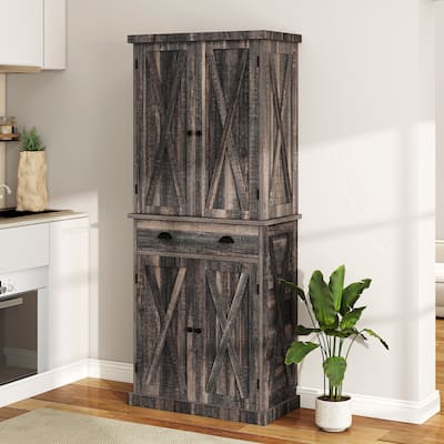 72'' Tall Kitchen Food Pantry Storage Cabinet Cupboard