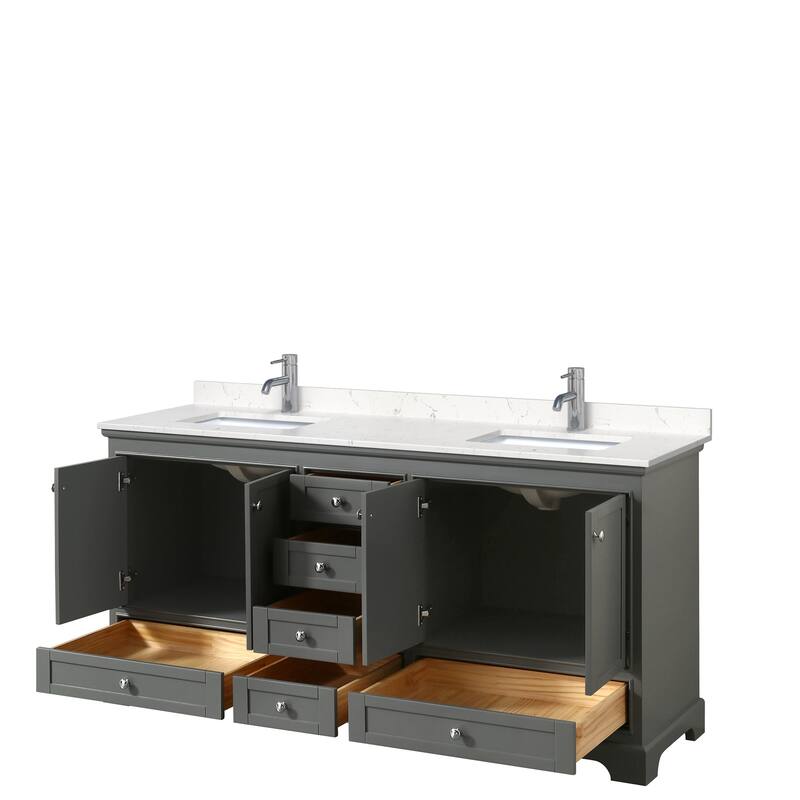 Deborah 72-inch Double Vanity, Cultured Marble Top