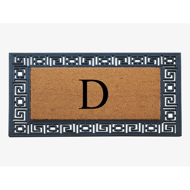 A1HC First Impression Carson Rubber and Coir 24" X 36", Heavy Duty, Easy to Clean Outdoor Monogrammed Doormat