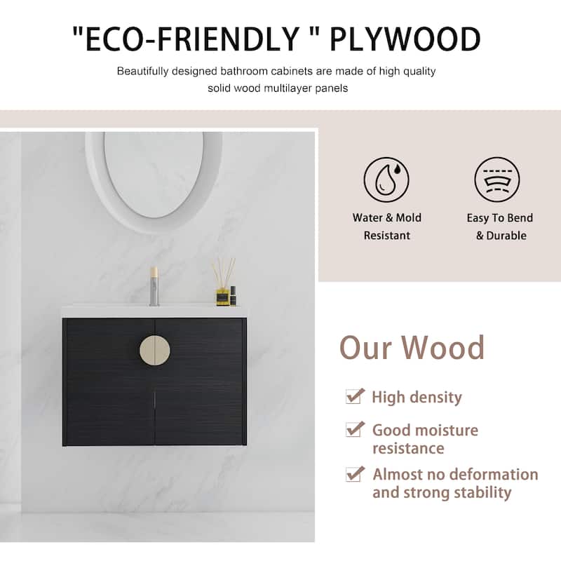 24 Inch Soft Close Doors Bathroom Vanity With Sink