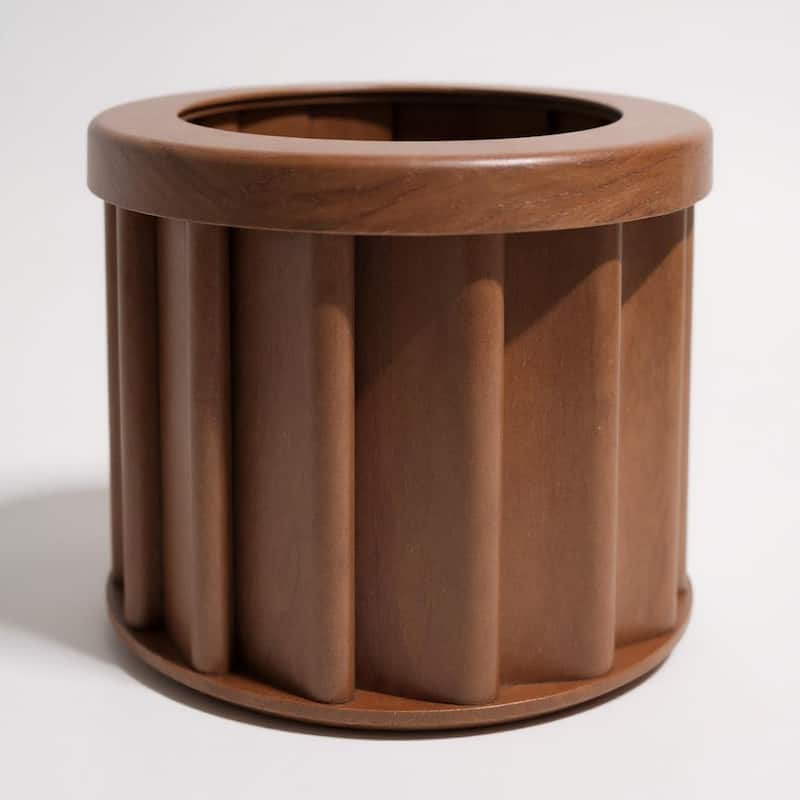 Round Strata Planter SM - Dark Brown