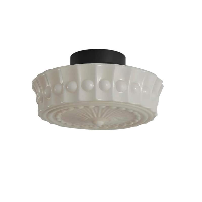 13.8 Inch bulb light cream ceiling light glass, metal bedroom ceiling fixtures - 13.8 Inch