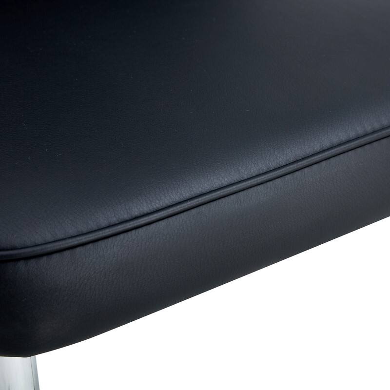 Modern/Minimalist Style PU Leather Dining Chairs Set of 4 with Sliver Metal Legs
