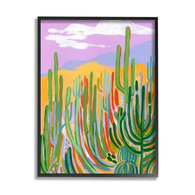 Stupell Modern Desert Scenery Cactus Plants Framed Giclee Texturized Wall Art, Design By Laura Marr
