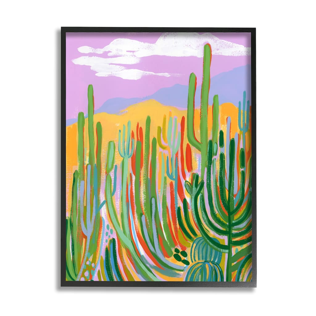 Stupell Modern Desert Scenery Cactus Plants Framed Giclee Texturized Wall Art, Design By Laura Marr