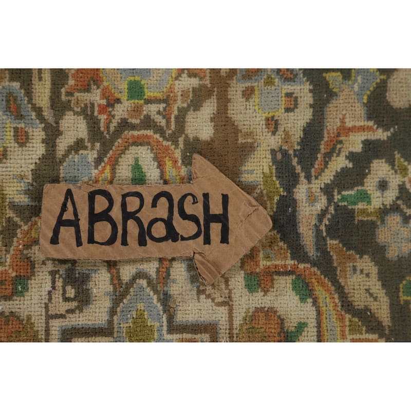 Traditional Kashan Vintage Persian Area Rug Handmade Wool Carpet - 9'3" x 13'0"