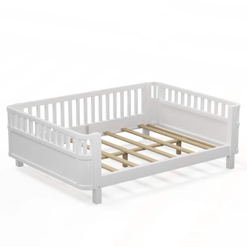 Full Size Wood Platform Bed for Kids