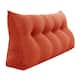 WOWMAX Large Reading Wedge Headboard Pillow for Bed Rest Back Support - Full - Rusty Orange
