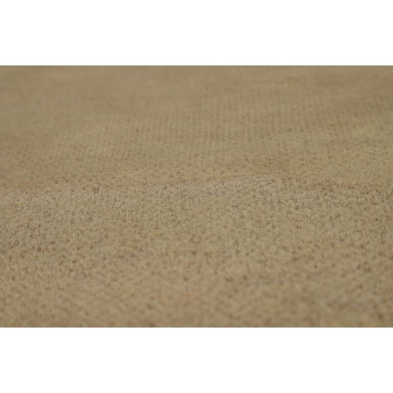 Modern Gabbeh Oriental Area Rug Handmade Solid Yellow Wool Carpet - 6'5" x 9'3"