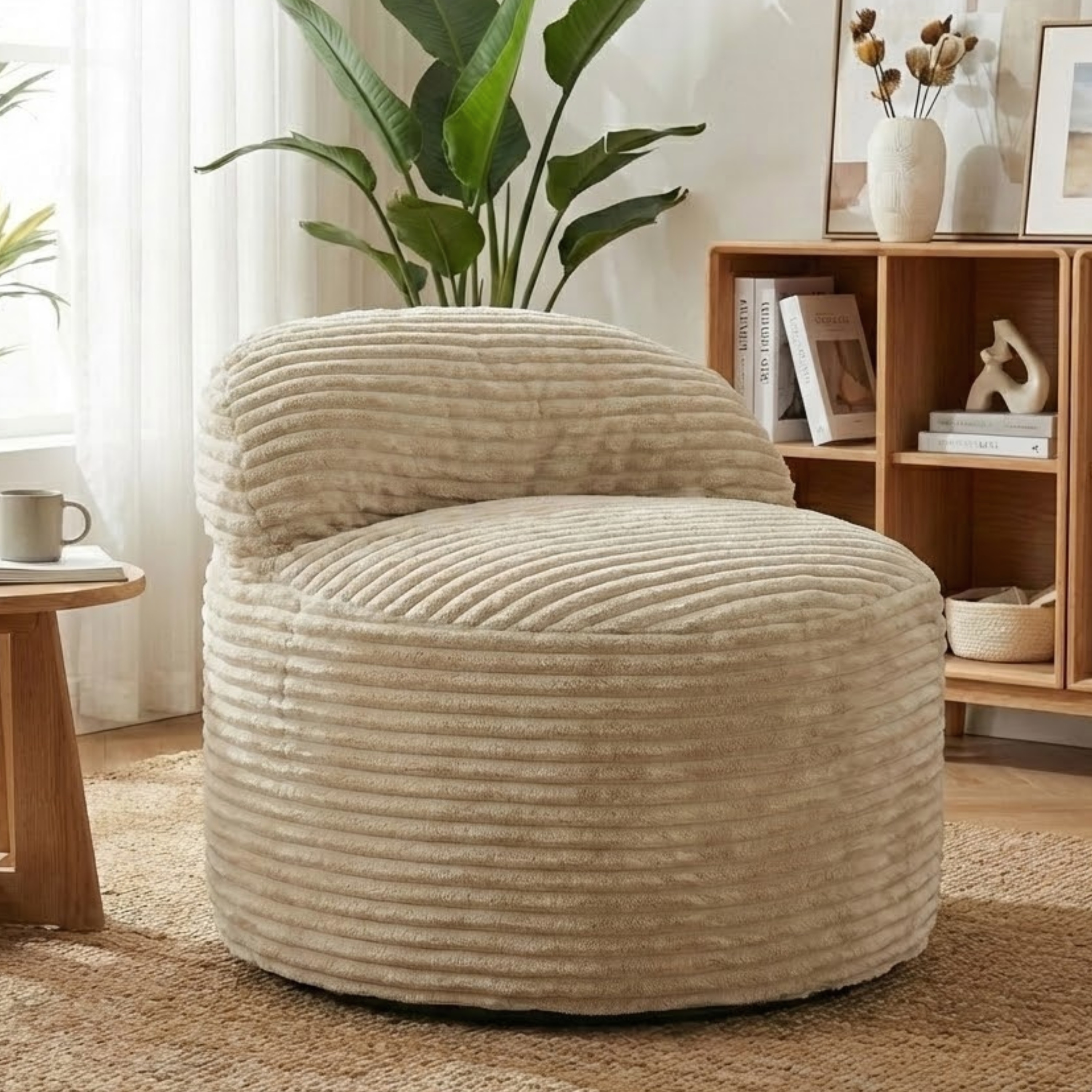 Sealy® Teddy Faux Fur Corduroy 2-in-1 Convertible Foam Bean Bag Chair
