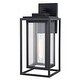 preview thumbnail 5 of 6, VAXCEL Filmore 16 in. H 1-Light Black Transitional Outdoor Wall Sconce, Durable Metal, Clear Glass Shade, LED Compatible