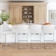 preview thumbnail 1 of 15, 26-Inch Modern Upholstered Bar Stools, Counter Height Bar Stool - 18.11"W x 19.69"D x 37.4"H Set of 4 - Leather White