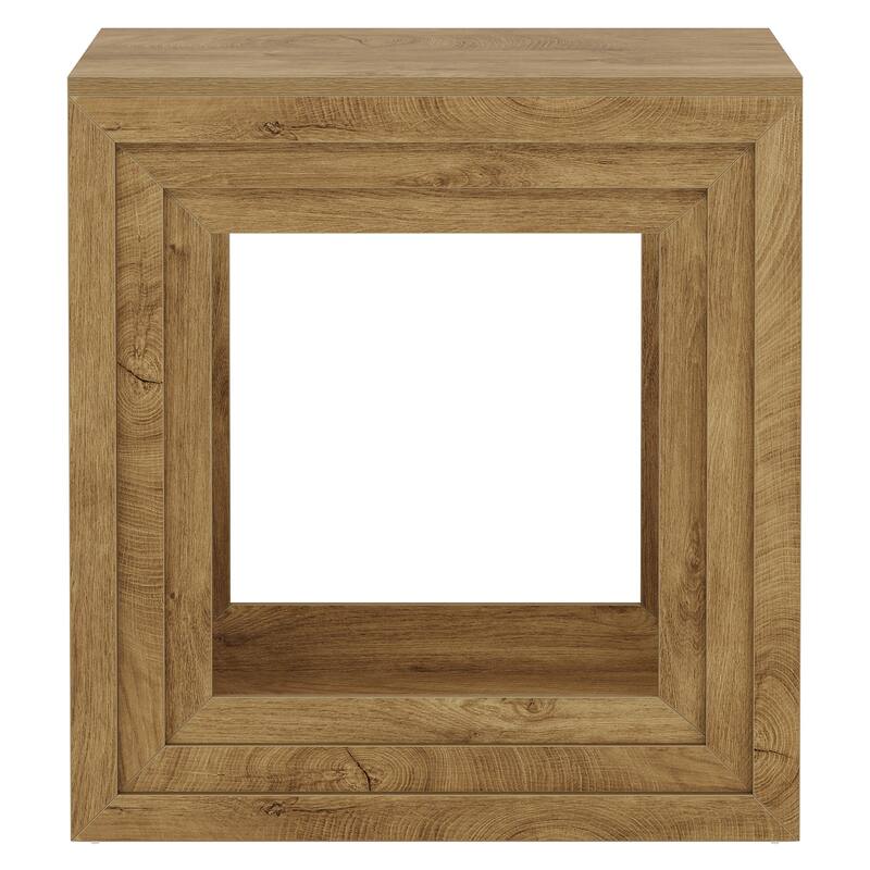 2-Tier Wooden End Table with Shelf Storage, Living Room Bedroom Side Table Accent Nightstand