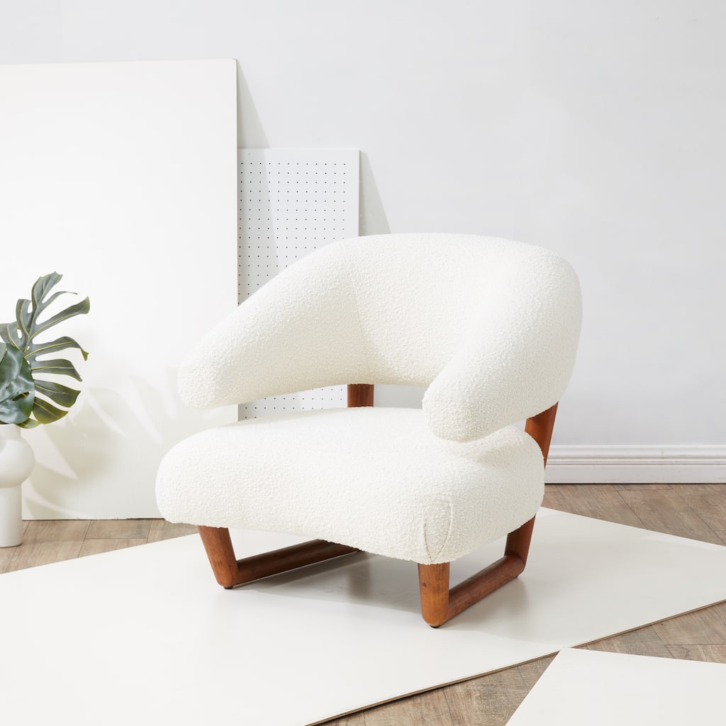 SAFAVIEH Couture Jakobina Wooden Legs Accent Chair - 29 In W x 31.5 In D x 29.5 In H - 29Wx32Dx30H