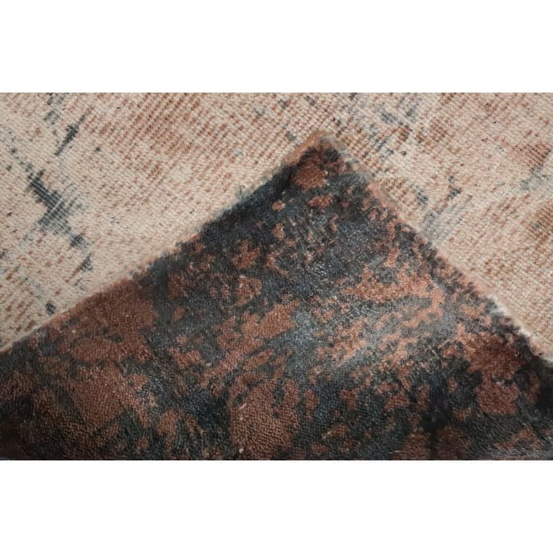 Hand Knotted Oriental Viscose Silk Carpet Modern Pictorial Brown Abstract Area Rug - 7' 10'' X 5' 8''
