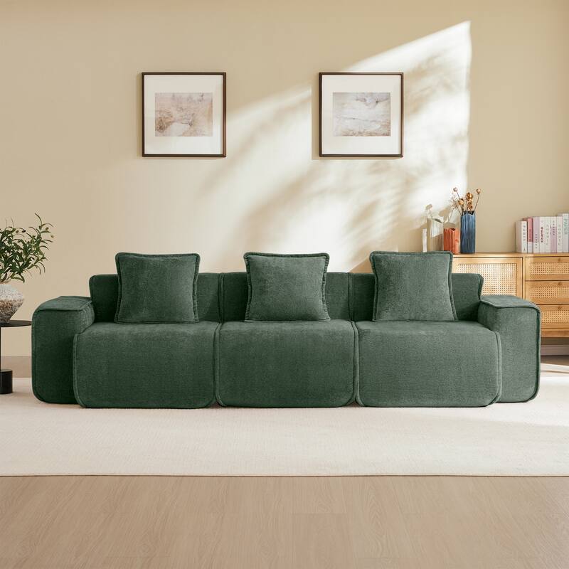 GDFStudio - Modular 3-Seater 108.66" Boneless Velvet Sofa