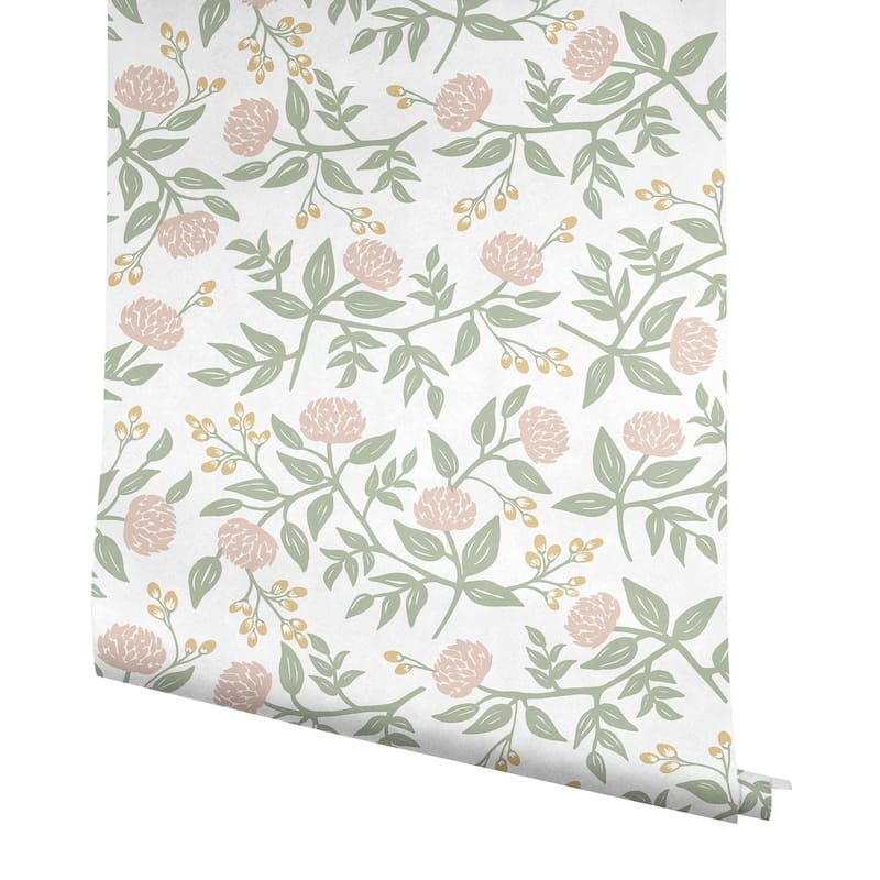 Rifle Paper Co. Peonies Blush Floral Premium Peel + Stick Wallpaper
