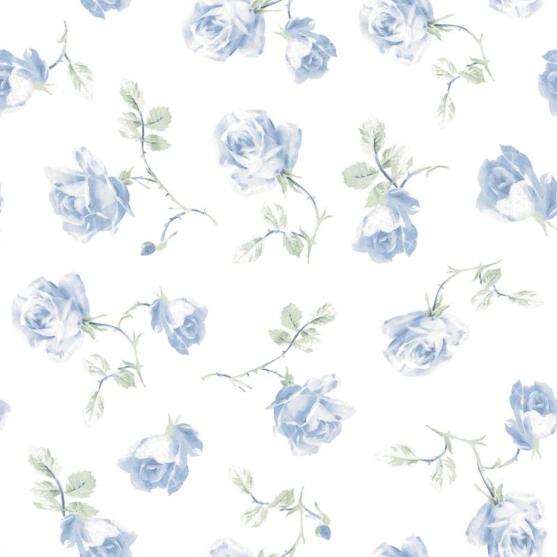 LoveShackFancy Ribbon Rosa French Blue Peel and Stick Wallpaper