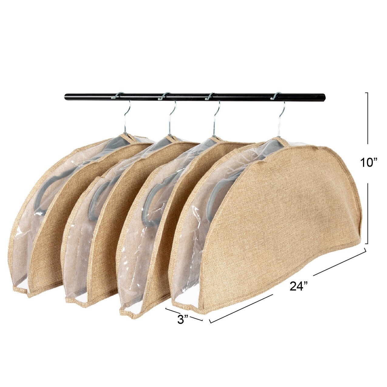 Hanging Garment Shoulder Dust Covers for Closet 24.0"L x 3.0"W x 10.0