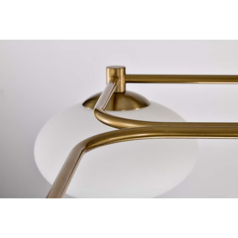 Camris 5-Light Brass Chandelier Frosted Glass Shades