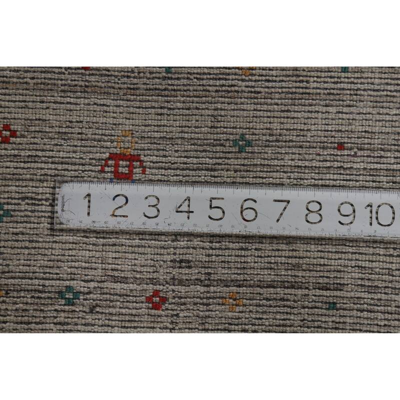 Hand Knotted Oriental 100% Wool Carpet Tribal Tribal Greys & Charcoal Gabbeh Area Rug - 10' 0'' X 8' 3''