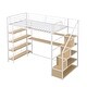 preview thumbnail 5 of 7, Twin Size Metal Loft Bed with Staircase, Desk and Storage Shelves
