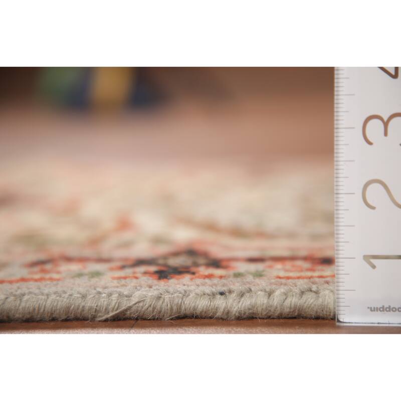 Hand Knotted Oriental 100% Wool Carpet Traditional Medallion Greys & Charcoal Heriz (serapi) Area Rug - 3' 0'' X 2' 0''