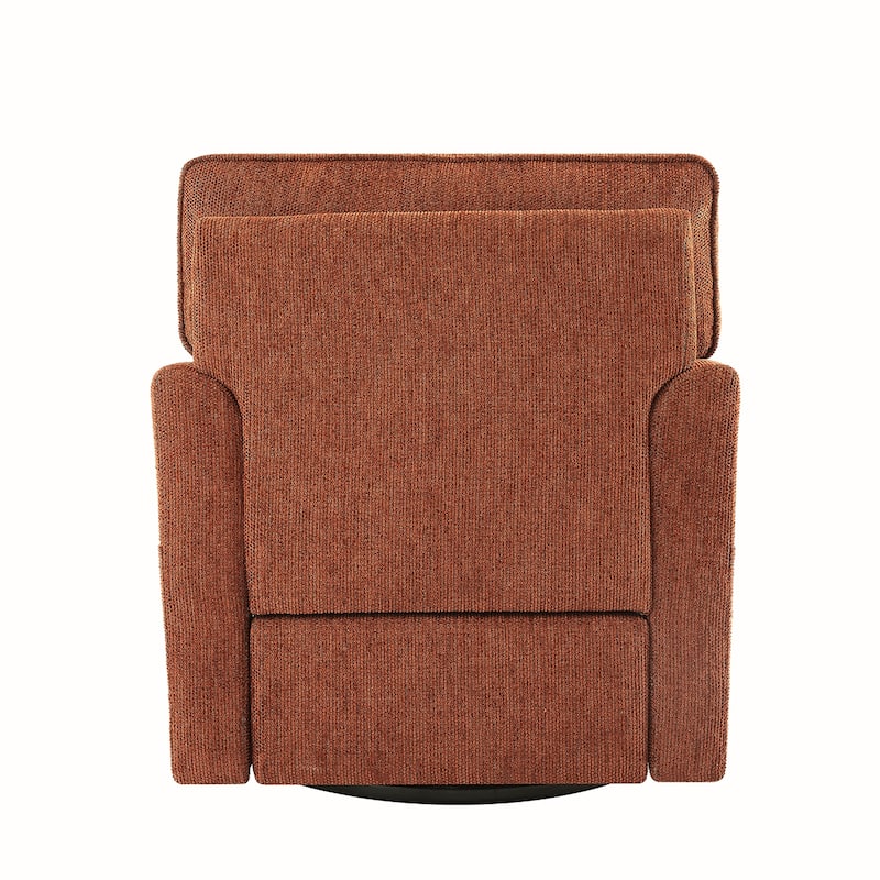 Chenille Swivel Barrel Armchair With Side Pockets