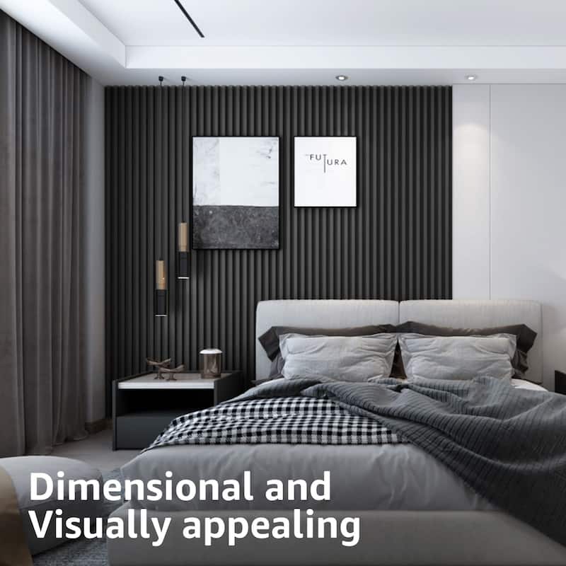 Art3d 103.94''x5.71'' Slat Wood Wall Paneling for Interior and Ceiling Decoration,4-Pack
