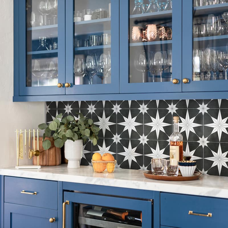 Merola Tile Stella Night 9-3/4" x 9-3/4" Porcelain Floor and Wall Tile