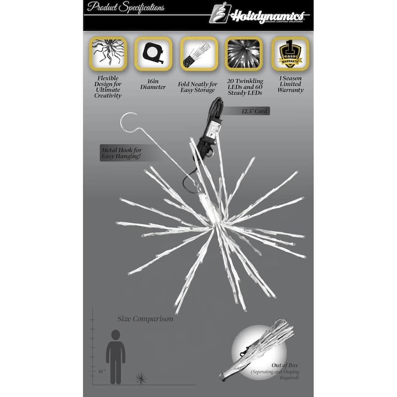Christmas LED Spritzer Multi 16 Inch