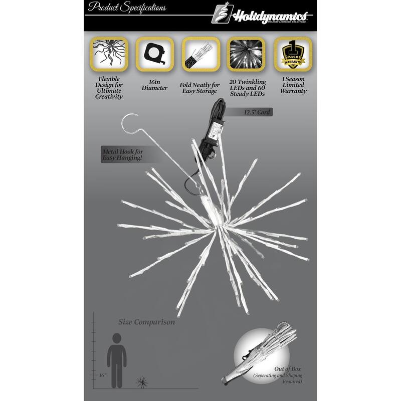 Christmas LED Spritzer Pure White 16 Inch