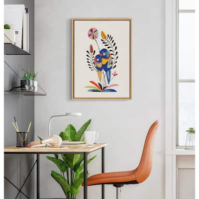 Kate and Laurel Sylvie Rainbow Lorikeet Framed Canvas by Rachel Lee