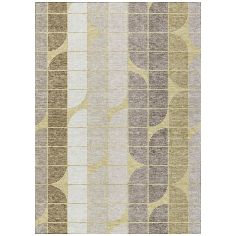Machine Washable Indoor/ Outdoor Modern Finch Chantille Rug