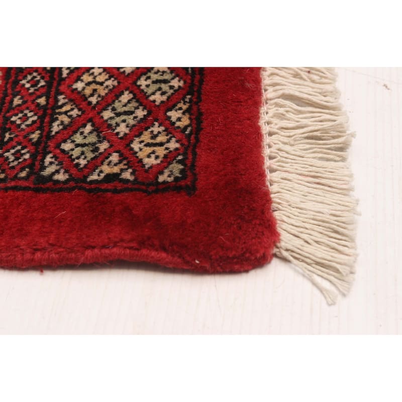 ECARPETGALLERY Hand-knotted Finest Peshawar Bokhara Red Wool Rug - 8'2 x 9'10