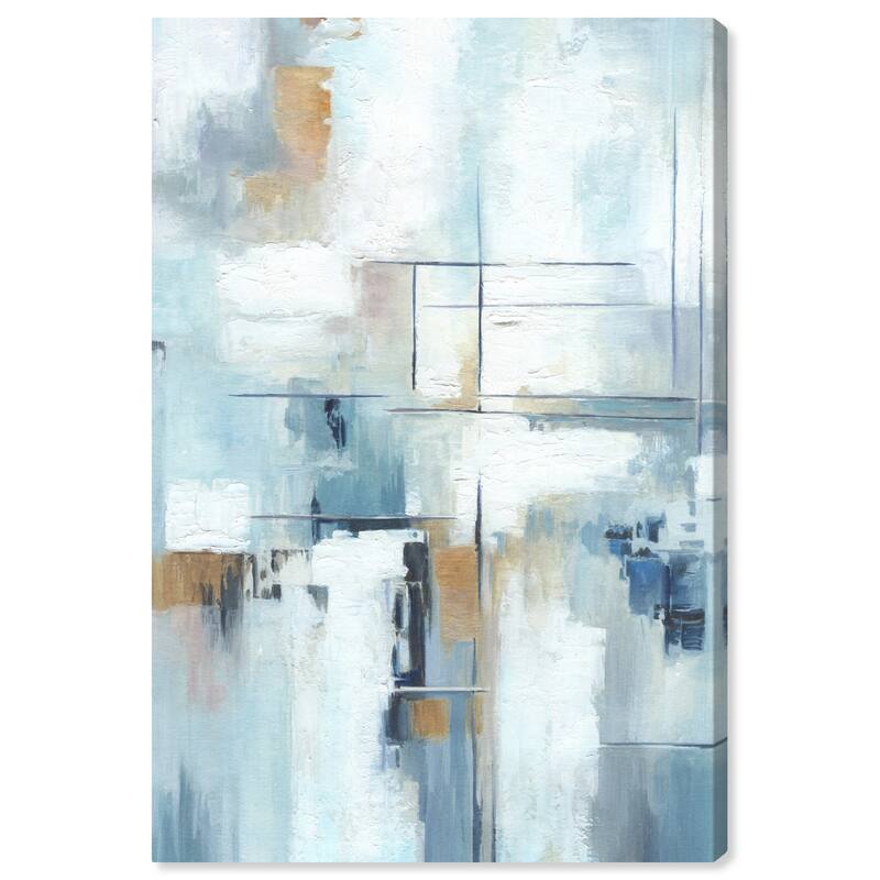 Art Remedy House Of Lines Ii Gallery Wrapped Blue Abstract 1 Piece Canvas Wall Art - 16 x 24