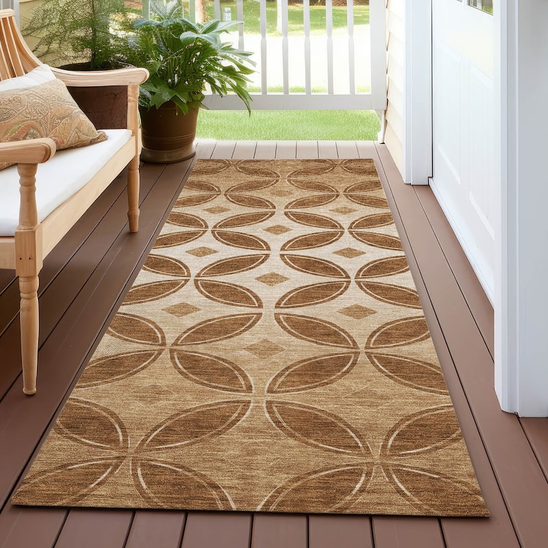 Machine Washable Indoor/ Outdoor Modern Gia Chantille Rug - Paprika - 2'3" x 7'6"