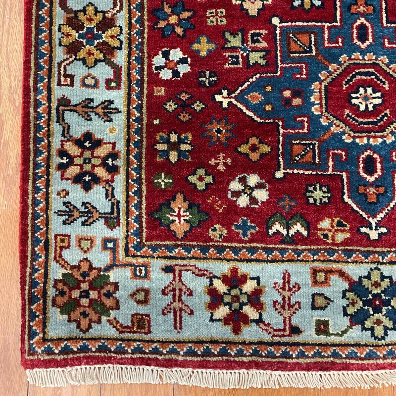 HERAT ORIENTAL Hand-knotted 2'6 x 4' Indo Karaja Wool Rug - 2'6" x 4'