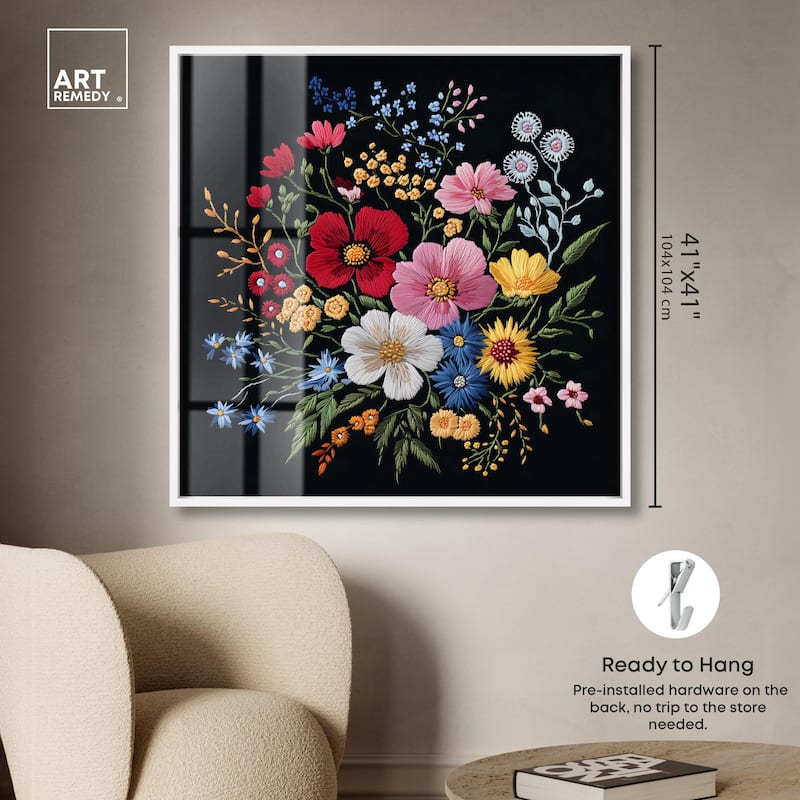Midnight Wildflower Weave Shadowbox by Art Remedy