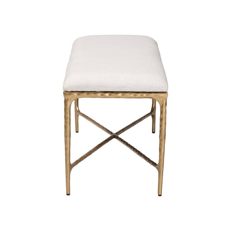 Fumiye Bench - Modern Rustic Accent Seating with Hand-Forged Metal Frame and Upholstered Cushion for Living Room or Entryway