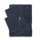 preview thumbnail 10 of 27, Authentic Hotel and Spa Omni Turkish Cotton Terry 3-piece Navy Blue Bath Towel Set with White Script Monogrammed Initial J