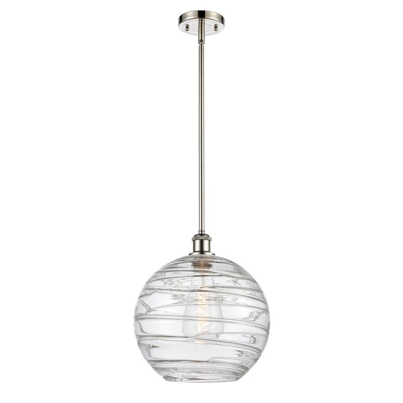 Innovations Lighting Athens Deco Swirl - 1 Light 12" Stem Hung Mini Pendant - Polished Nickel