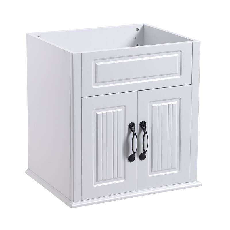 20.25" Lilian Black Bathroom Vanity with Sink, Black Brass Faucet and Drain