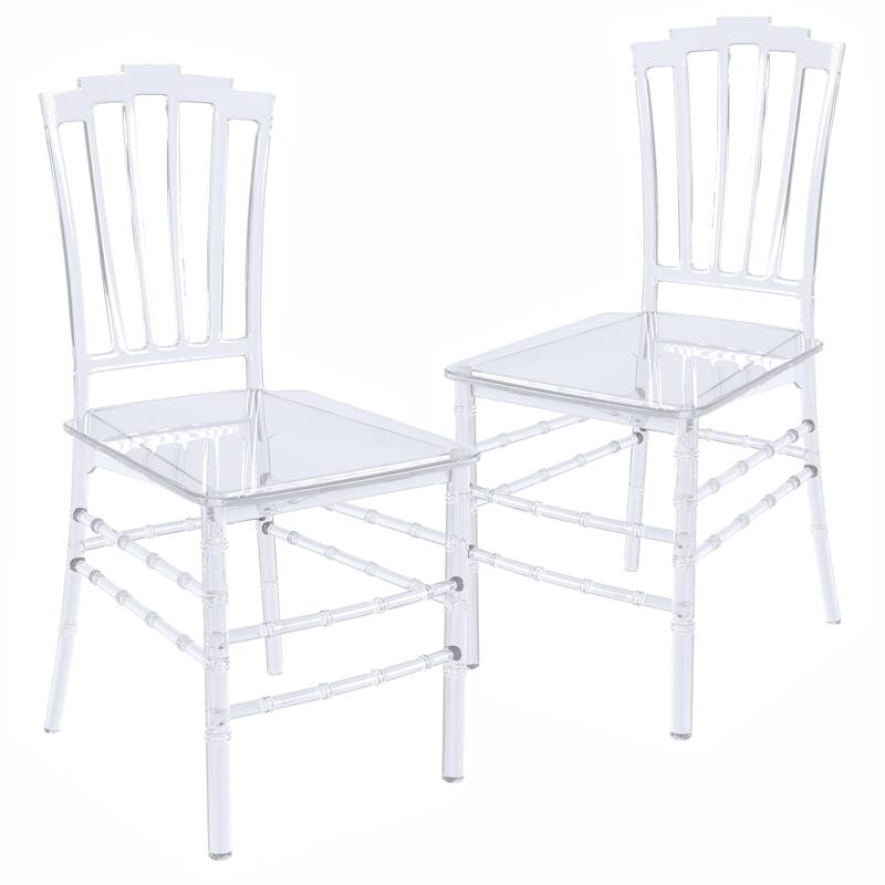 Synth Acrylic Dining Chair Modern Windsor Back Design Synth Collection Set of 2