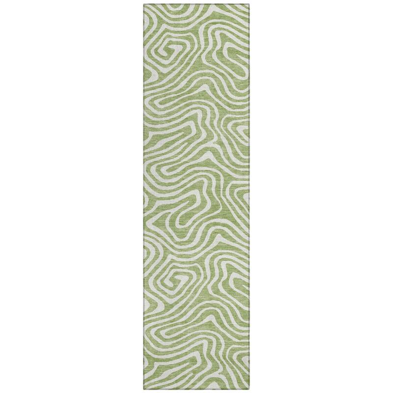 Machine Washable Indoor/ Outdoor Abstract Modern Chantille Rug